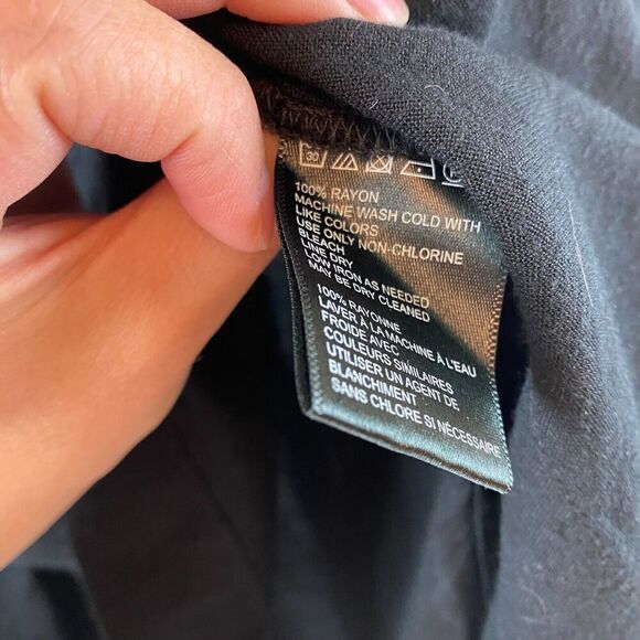 BDG Button Up Womens Medium Slouchy Oversized Button Shirt Black Lagenlook Rayon - Picture 8 of 13